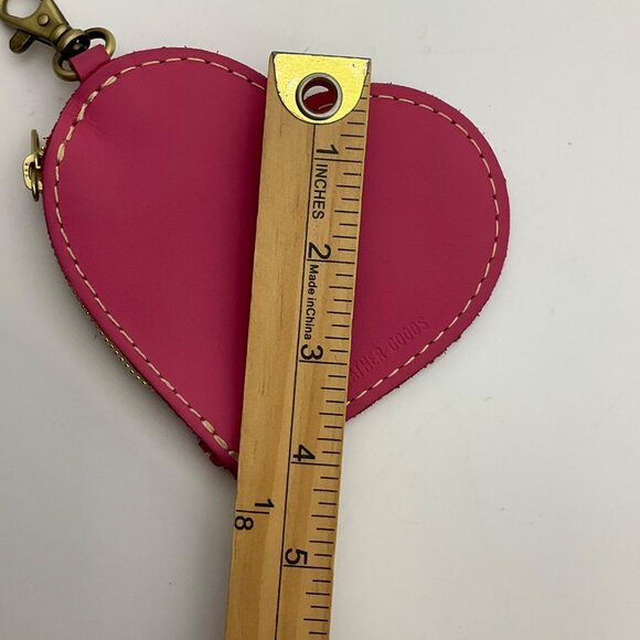 Portland Leather Goods Heart Hot Pink Bag Charm Leather Coin Pouch - Picture 5 of 11